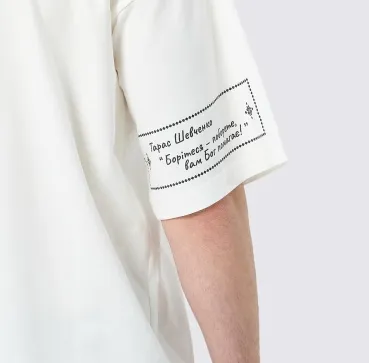 Футболка з принтом «Сила слова», унісекс, молочна