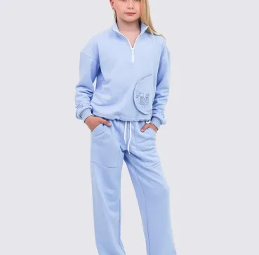 Дитячий спортивний костюм з пташкою, блакитний