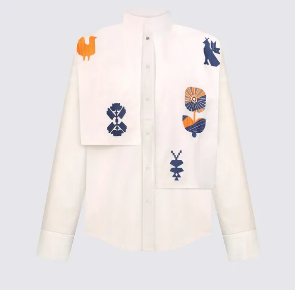 Сорочка з вишивкою «Символи життя», унісекс, молочна