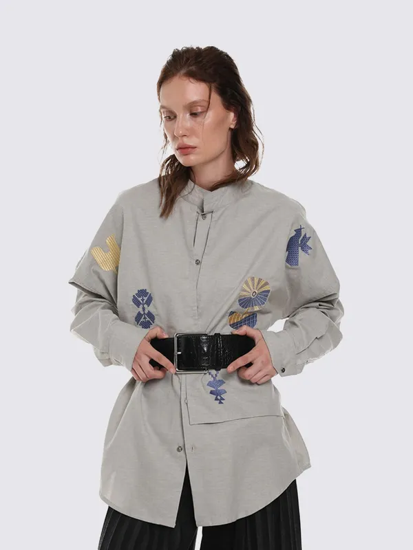 Сорочка з вишивкою «Символи життя», унісекс, хакі - 3