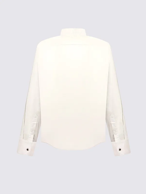 Shirt with «Symbols of Life» embroidery, unisex, milky - 2
