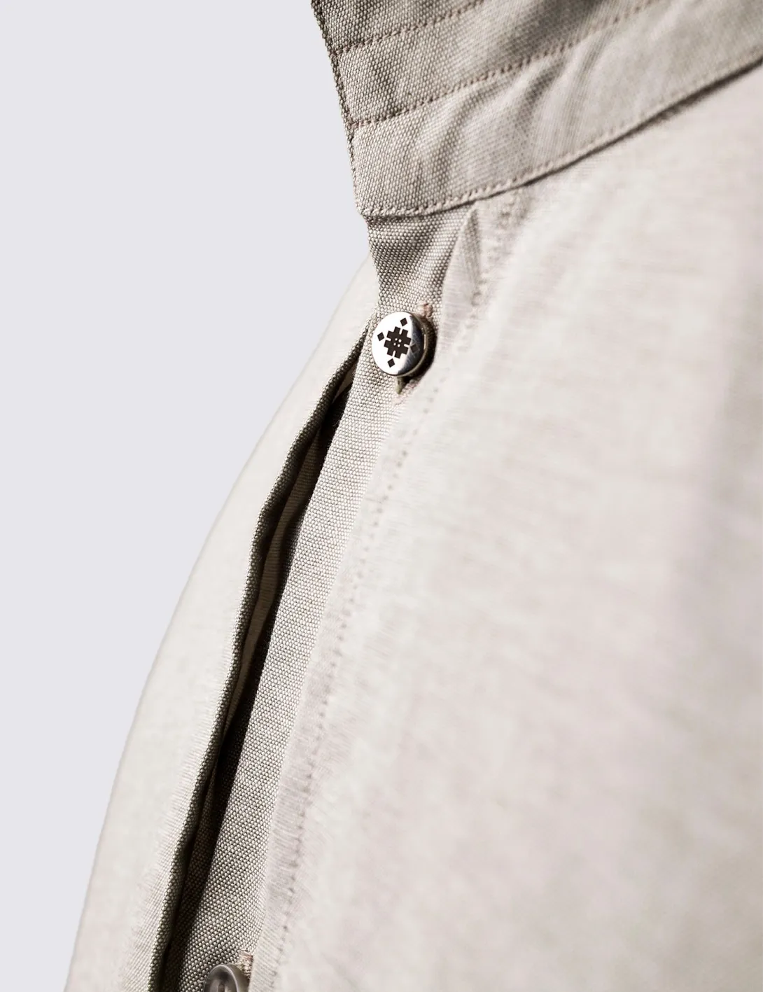 Shirt with «Symbols of Life» embroidery, unisex, khaki - 8