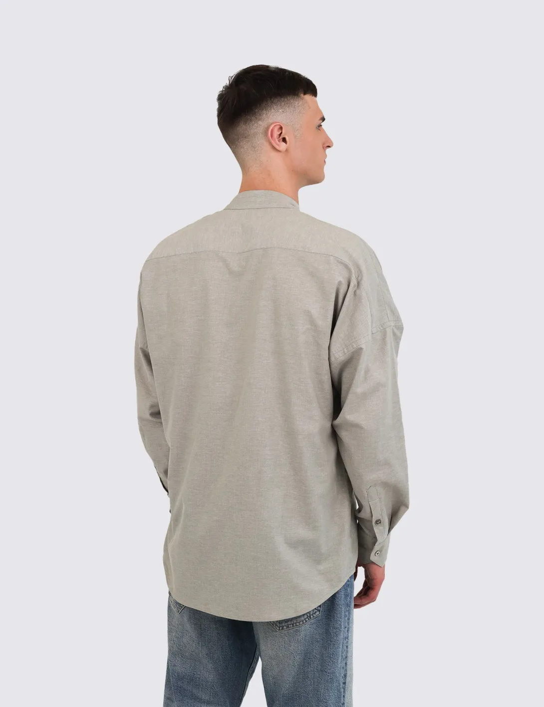 Shirt with «Symbols of Life» embroidery, unisex, khaki - 7