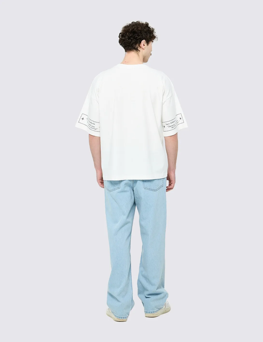 T-shirt with «Power of Words» print, unisex, milky - 4