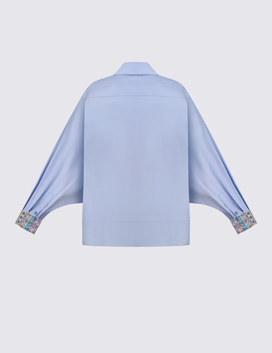 Women's shirt with «Code of Tradition» embroidery, light blue - 4