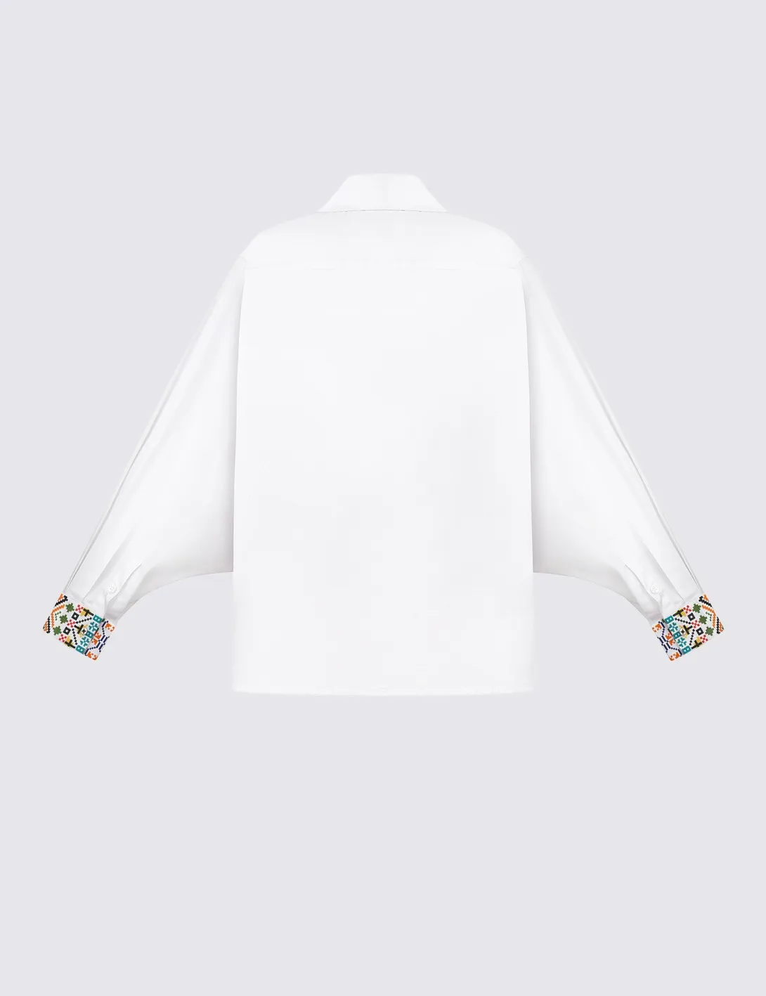 Women's shirt with «Code of Tradition» embroidery, white - 4