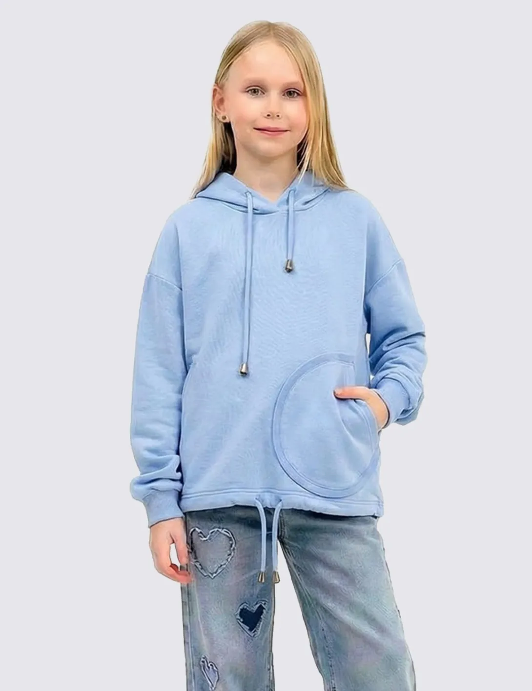 Children's hoodie «Mission to Live», light blue